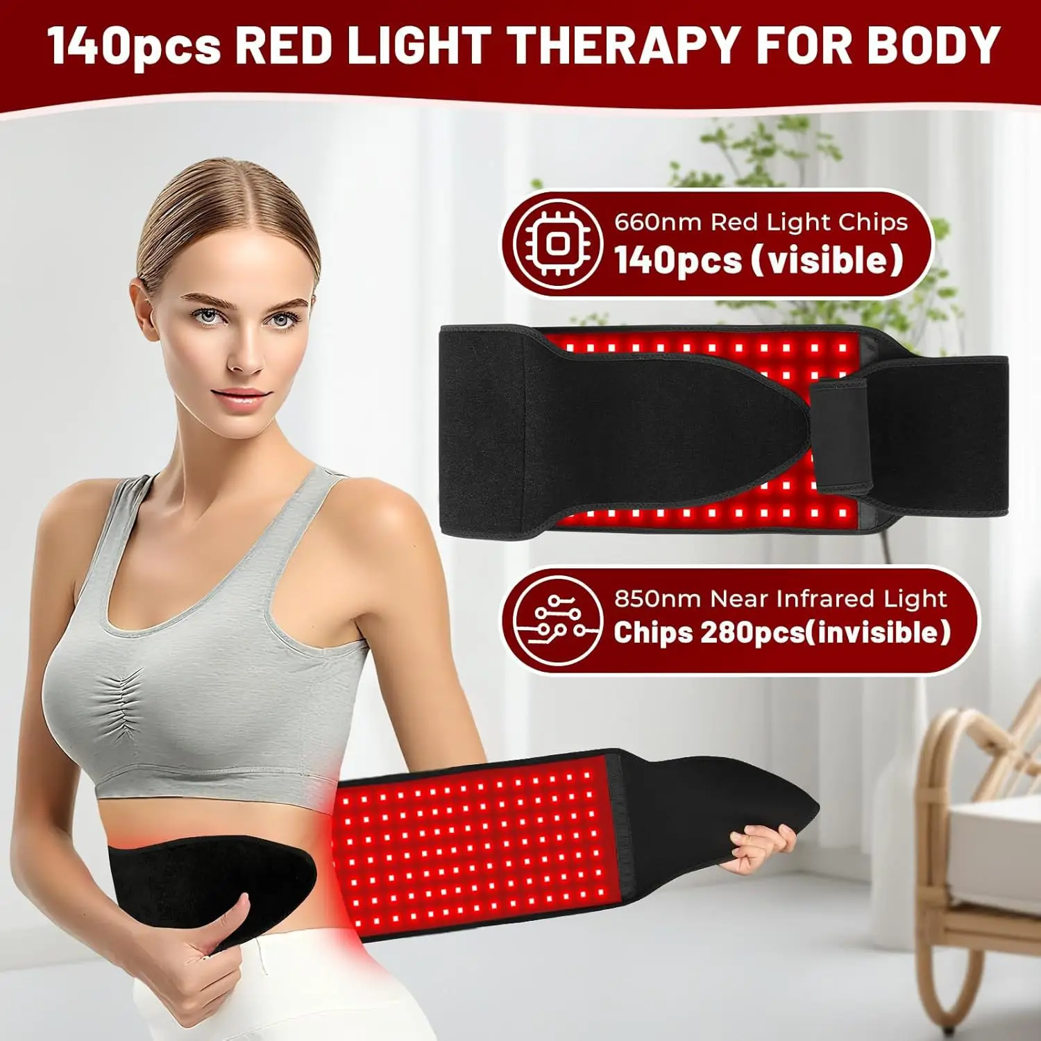 Infrared hot compress phototherapy belt Red light therapy physiotherapy pad LED physiotherapy instrument light
Infrared hot compress phototherapy belt Red light therapy physiotherapy pad LED physiotherapy instrument light