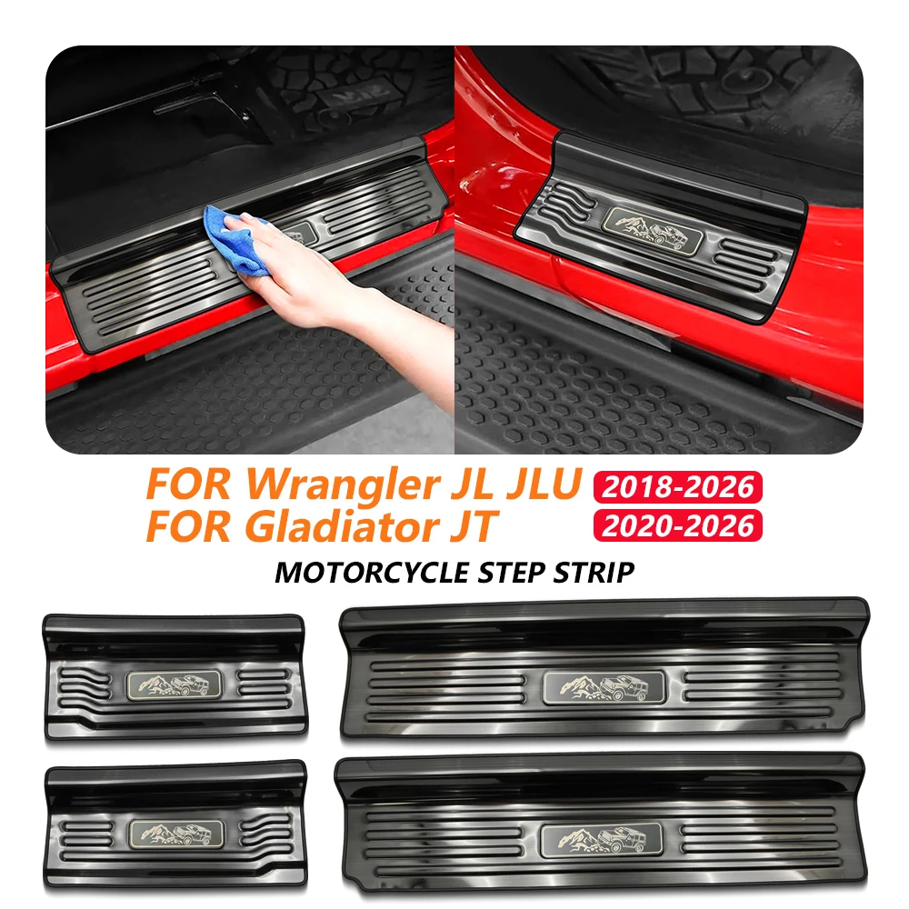 Car Door Sill Protection Panel For Jeep Wrangler JL JLU 2018-2026 Gladiator JT Threshold Strips Foot Pedals Welcome Guard Kit
Car Door Sill Protection Panel For Jeep Wrangler JL JLU 2018-2026 Gladiator JT Threshold Strips Foot Pedals Welcome Guard Kit