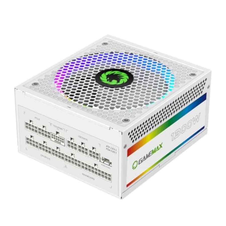 1300W Power Supply ATX 3.0 and PCIE 5.0 Ready 80+ Platinum Certified Addressable RGB with 5V Motherboard Sync 100% Japanese Cap
1300W Power Supply ATX 3.0 and PCIE 5.0 Ready 80+ Platinum Certified Addressable RGB with 5V Motherboard Sync 100% Japanese Cap