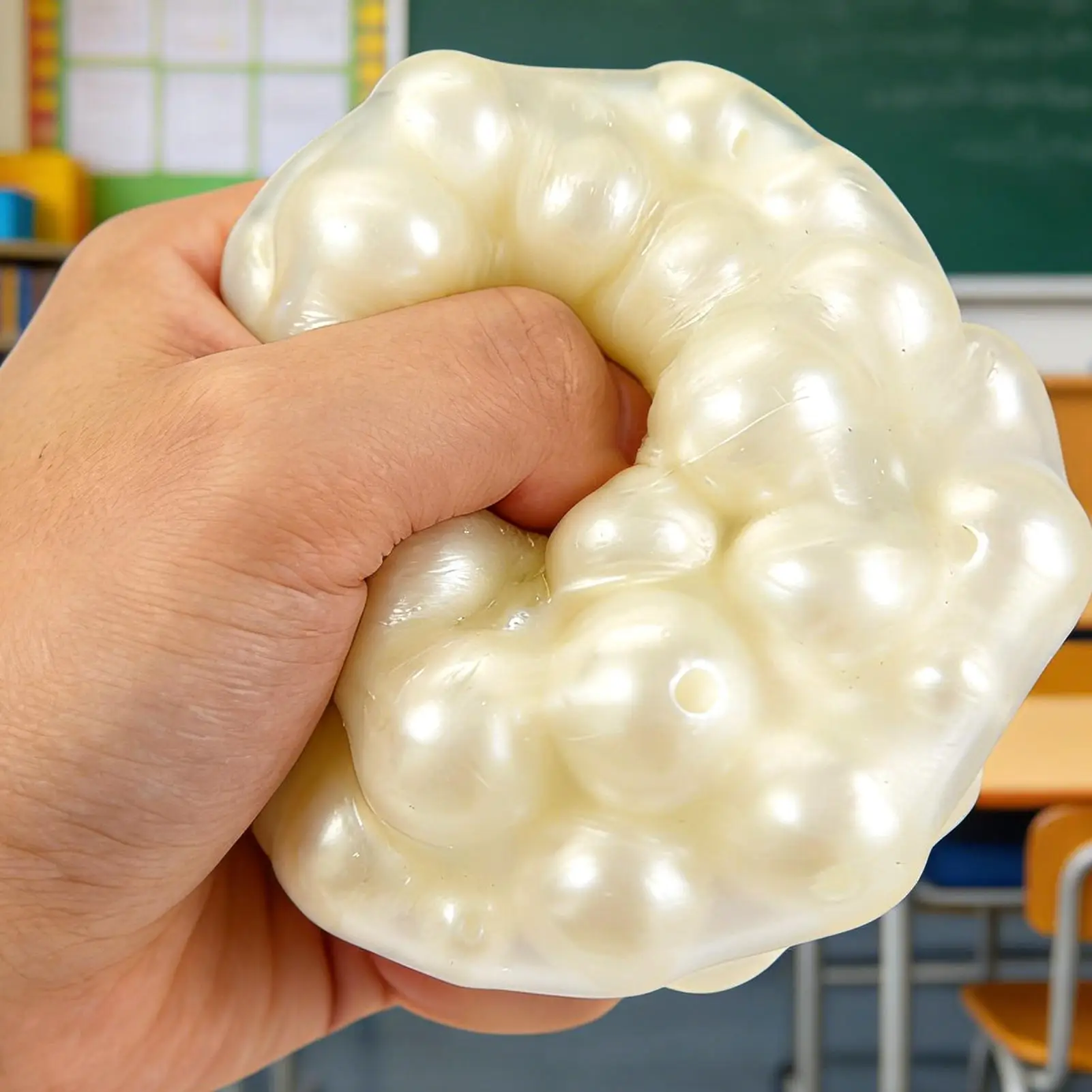 Stress-relieving sand balls Pearl beaded Squeaky stress ball Noisy bead squeeze ball toy Pearl Shape Rebound Sensory Toy for all
Stress-relieving sand balls Pearl beaded Squeaky stress ball Noisy bead squeeze ball toy Pearl Shape Rebound Sensory Toy for all