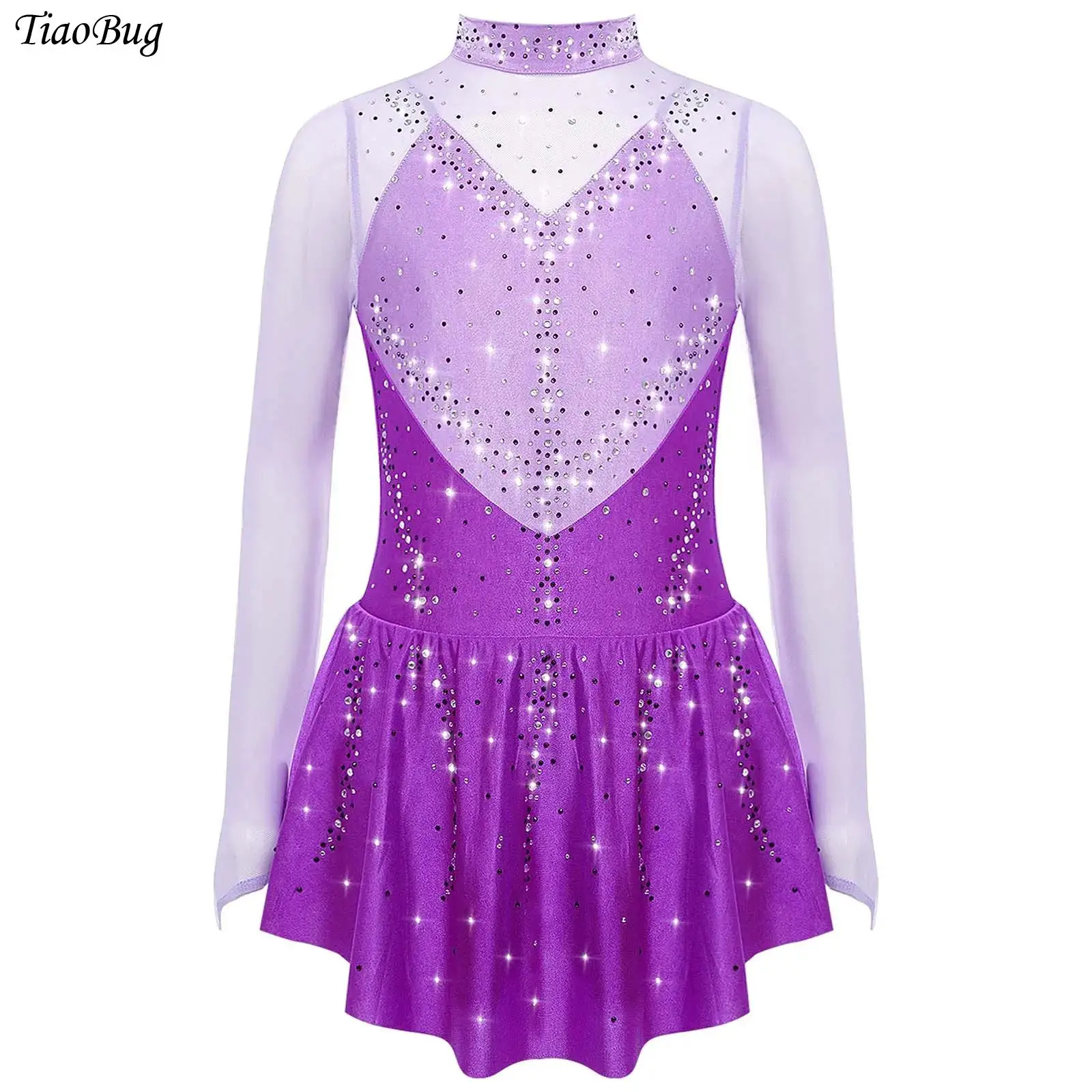 Kids Girls Gymnastics Figure Skating Dance Dresses Long Sleeve Color Block Sheer Mesh Patchwork Shiny Rhinestones Leotard Dress
Kids Girls Gymnastics Figure Skating Dance Dresses Long Sleeve Color Block Sheer Mesh Patchwork Shiny Rhinestones Leotard Dress