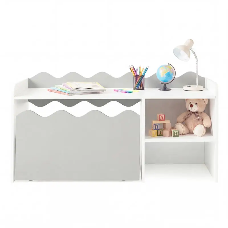 Scalloped Bookshelf and Toy Storage Organizer for Playroom-Gray
Scalloped Bookshelf and Toy Storage Organizer for Playroom-Gray