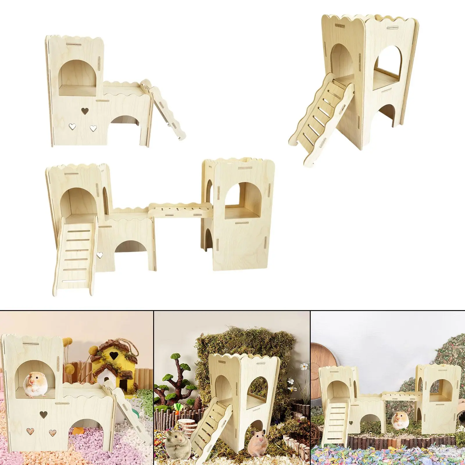 Double Layer Wooden Castle Hamster House Breathable Nest Hut Activity Toy for Syrian Dwarf Hamster
Double Layer Wooden Castle Hamster House Breathable Nest Hut Activity Toy for Syrian Dwarf Hamster