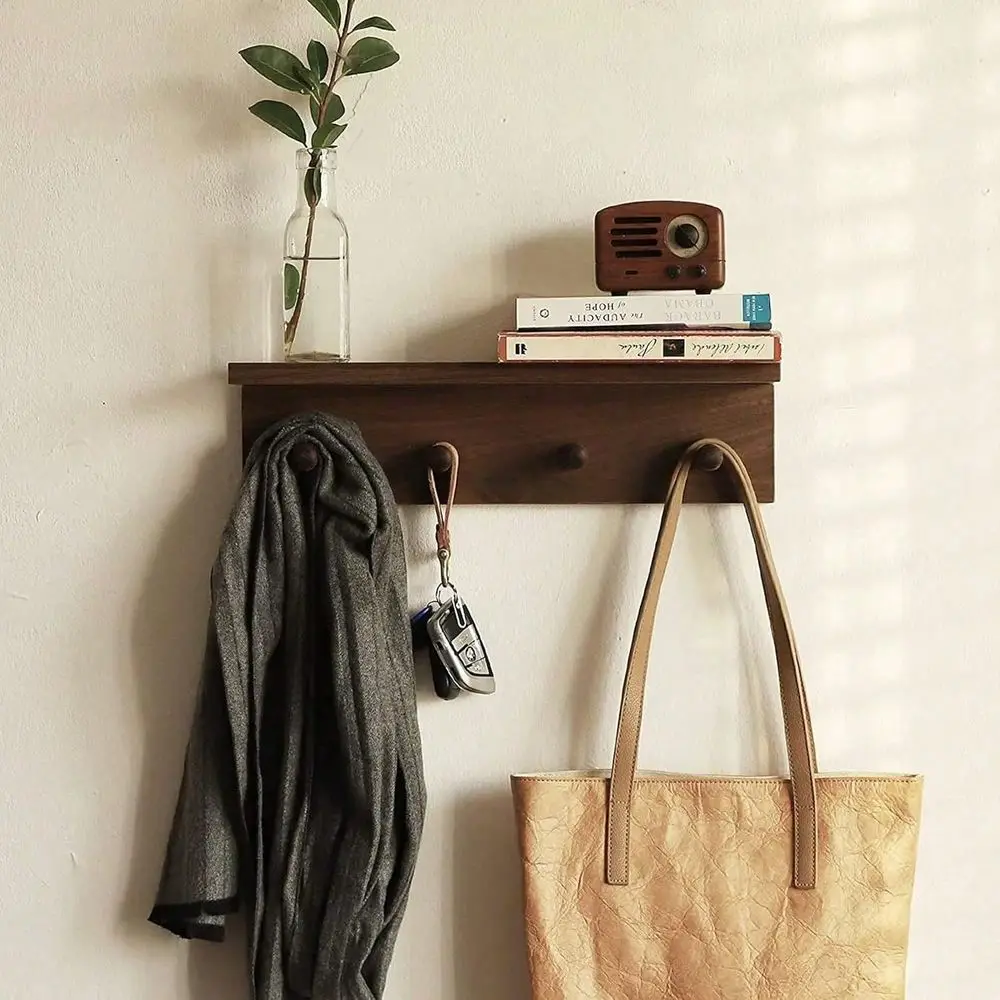 Coat Rack ,Coat Hooks, WallMounted Wooden Hook Rack, WallMounted Shelves Are Very Suitable Walnut Colored Finish1
Coat Rack ,Coat Hooks, WallMounted Wooden Hook Rack, WallMounted Shelves Are Very Suitable Walnut Colored Finish1