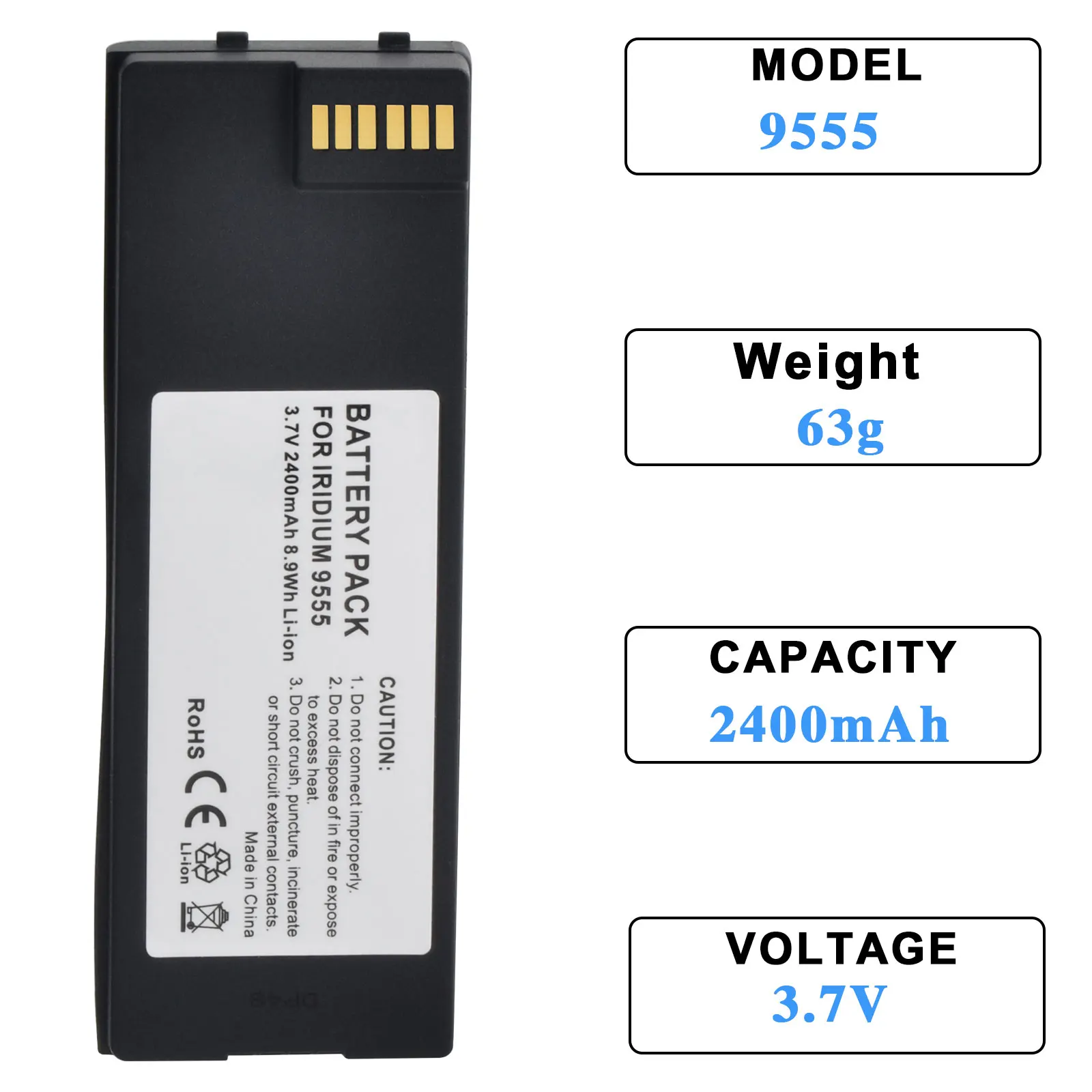 BAT2081 Satellite Phone Battery, 2400mAh Replacement Li-ion Battery BAT20801, BAT31001 for Iridium 9555 Handheld Satellite Phone
BAT2081 Satellite Phone Battery, 2400mAh Replacement Li-ion Battery BAT20801, BAT31001 for Iridium 9555 Handheld Satellite Phone