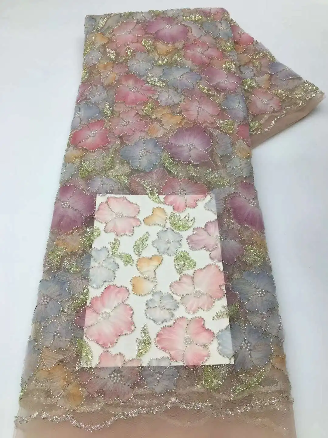 Exquisite Colorful Flower,With Pearls Bead Embroidery African Nigeria Lace Fabric, French Tulle Net For Evening Dress,Weddings
Exquisite Colorful Flower,With Pearls Bead Embroidery African Nigeria Lace Fabric, French Tulle Net For Evening Dress,Weddings