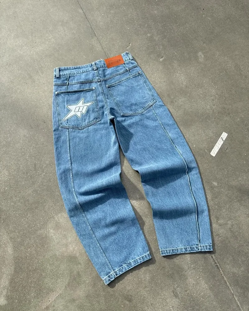 Spring and Autumn Gothic Street letter logo star-embroidered casual jeans Retro hip-hop fashion men pants Y2K trendy loose jeans
Spring and Autumn Gothic Street letter logo star-embroidered casual jeans Retro hip-hop fashion men pants Y2K trendy loose jeans