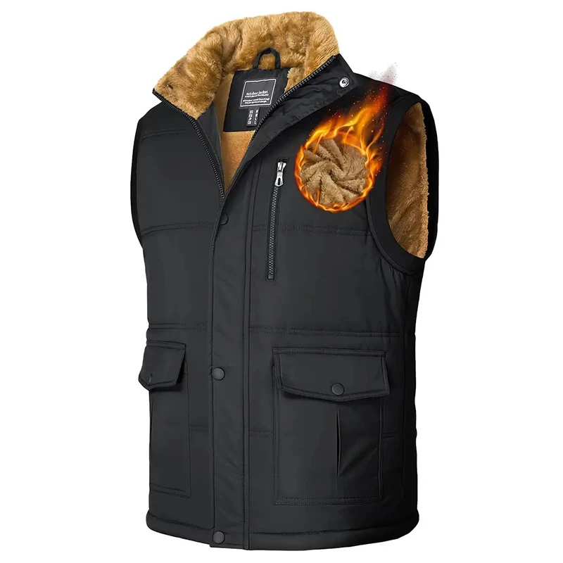 Зимний мужской флисовый утепленный жилет без рукавов из шерпа, мужской повседневный деловой жилет с несколькими карманами, пальто, мужская рабочая верхняя одежда для бега, жилет
Зимний мужской флисовый утепленный жилет без рукавов из шерпа, мужской повседневный деловой жилет с несколькими карманами, пальто, мужская рабочая верхняя одежда для бега, жилет