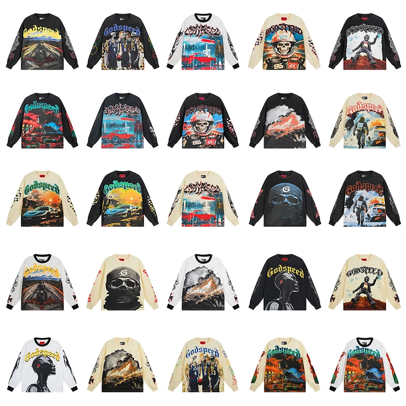 Godspeed Racing Driver Skeleton Print Ro Street Retro Loose Long Sve T-irt for Men Casual Creative Interest Print Tee
Godspeed Racing Driver Skeleton Print Ro Street Retro Loose Long Sve T-irt for Men Casual Creative Interest Print Tee