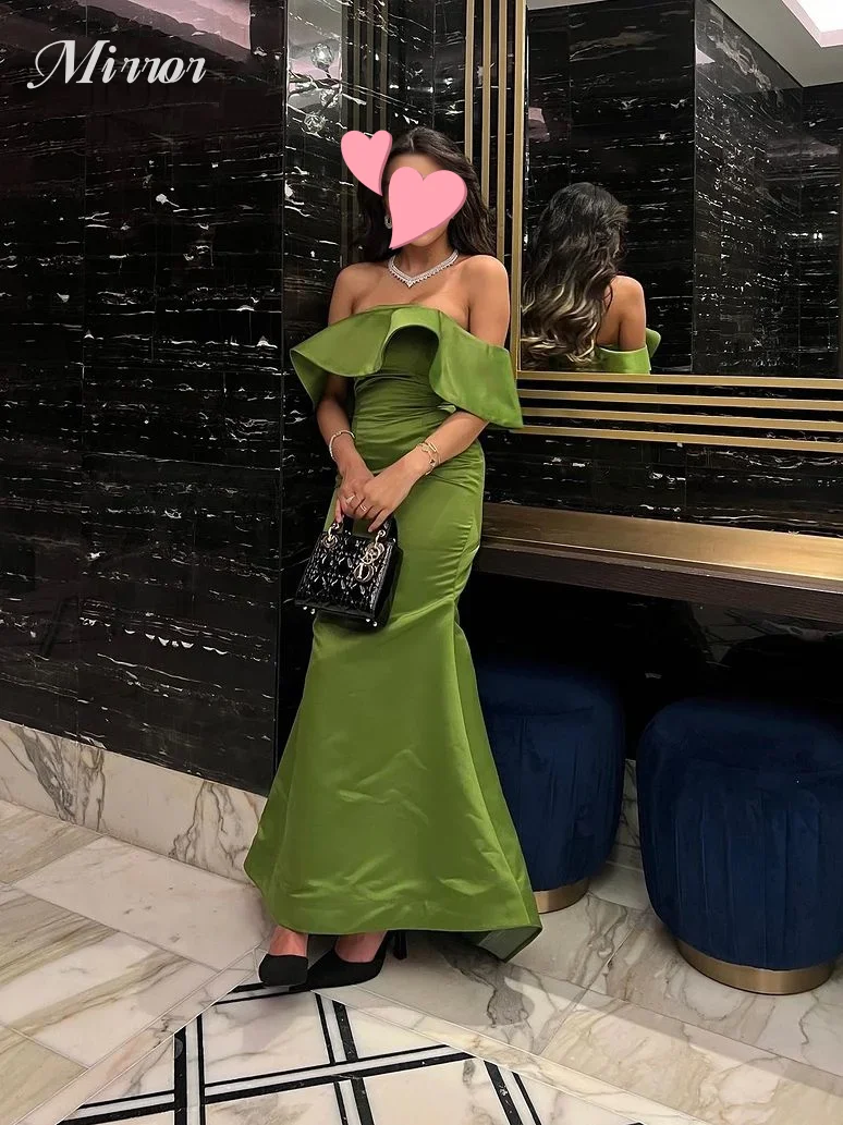 Mirror Dress Elegant Vintage Sweet Mermaid Green Boat Neck Ruffle Customized Formal Occasion Prom Dress Evening Party Gowns
Mirror Dress Elegant Vintage Sweet Mermaid Green Boat Neck Ruffle Customized Formal Occasion Prom Dress Evening Party Gowns