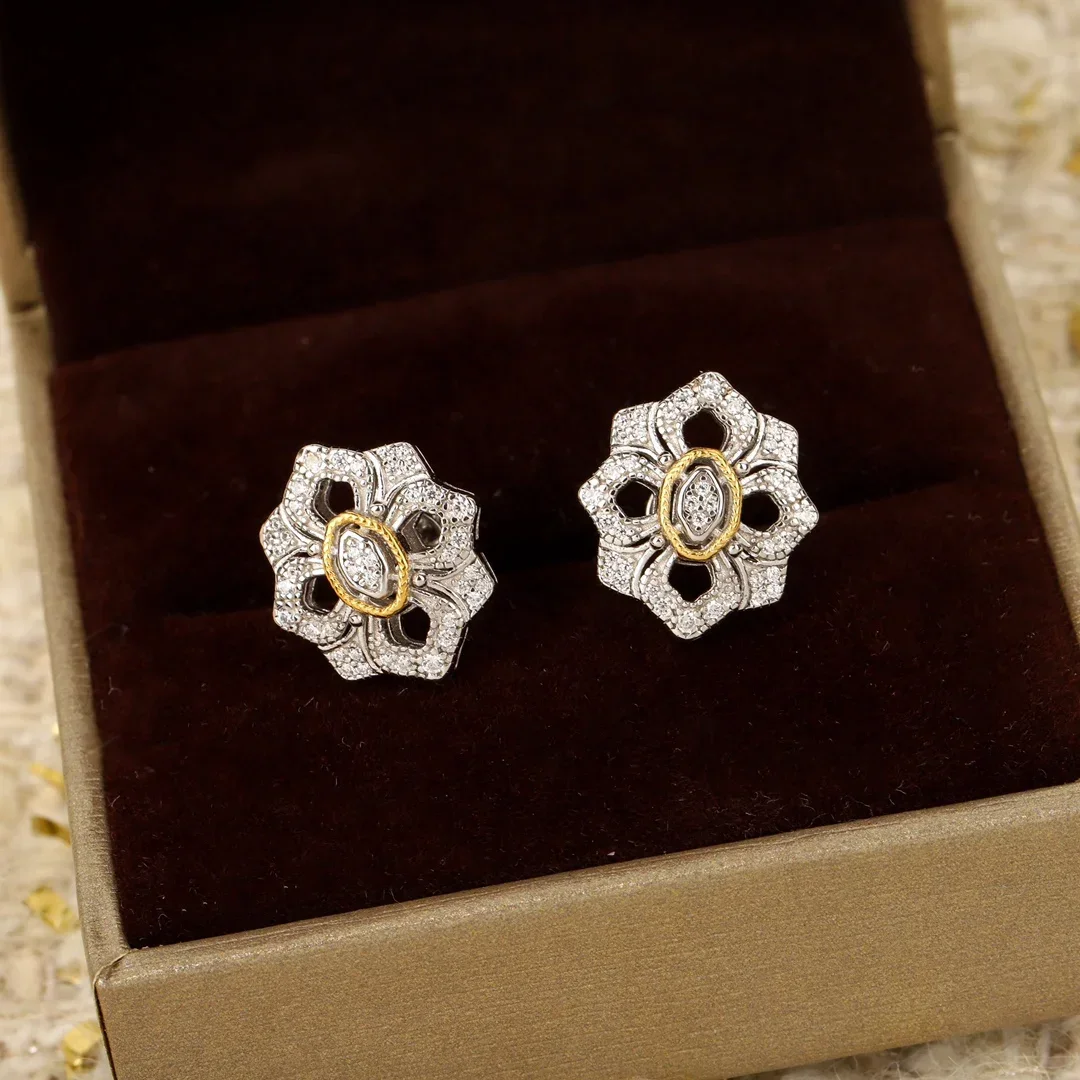 Fine Top Quality Flower Crystal 925 Silver Earrings Women Charm Jewelry Exquisite Trend
Fine Top Quality Flower Crystal 925 Silver Earrings Women Charm Jewelry Exquisite Trend