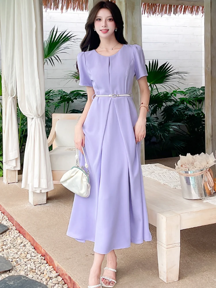 French Temperament Elegant Lady Office Work Party Dress For Women Summer O-Neck Puff Short Sleeve Slim Belt A-Line Dresses
French Temperament Elegant Lady Office Work Party Dress For Women Summer O-Neck Puff Short Sleeve Slim Belt A-Line Dresses