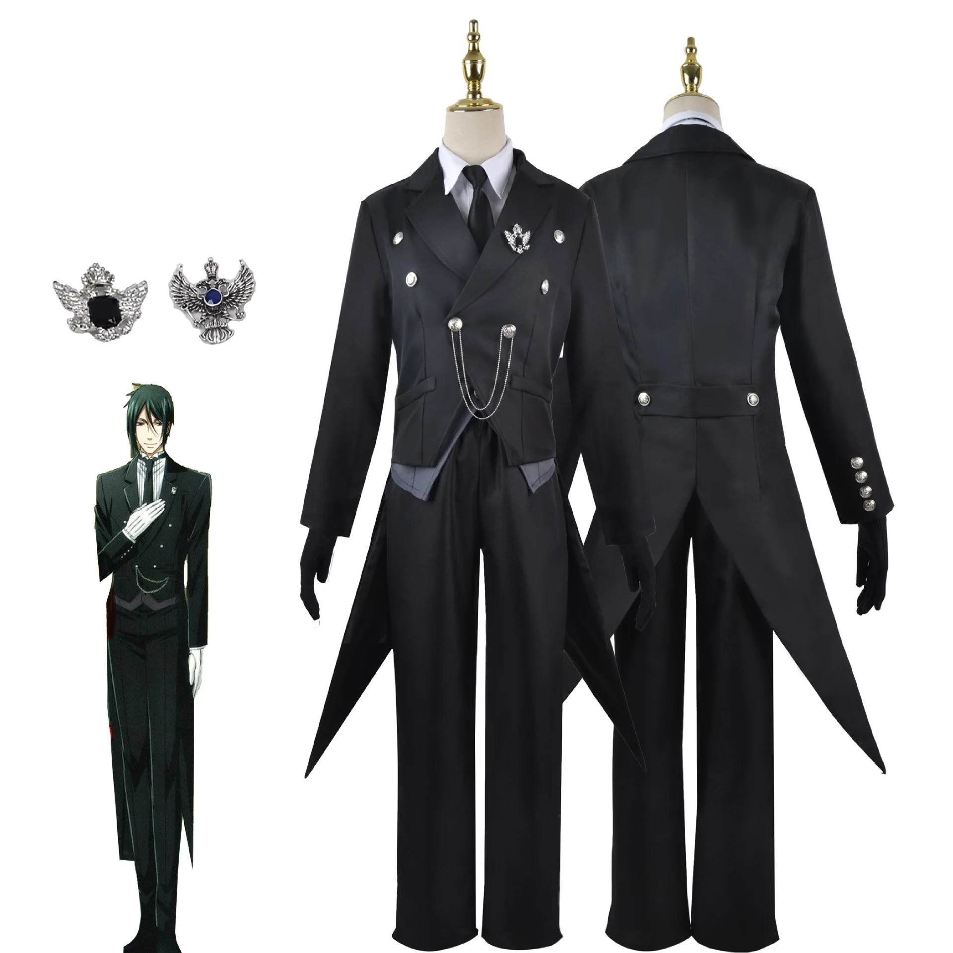 Anime Black Butler Sebastian Michaelis Cosplay Costume Sebas Japanese Carnival Halloween Party Uniform Swallowtail Role Play
Anime Black Butler Sebastian Michaelis Cosplay Costume Sebas Japanese Carnival Halloween Party Uniform Swallowtail Role Play