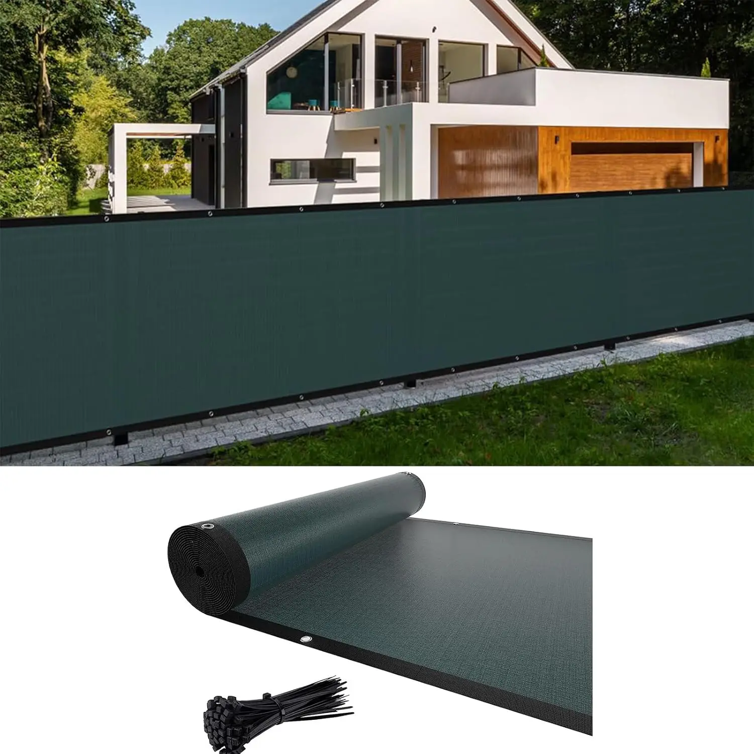 3ft x 50ft Heavy Duty Privacy Fence Screen, Outdoor Garden Mesh Shade Cover with Cable Zip Ties, Green
3ft x 50ft Heavy Duty Privacy Fence Screen, Outdoor Garden Mesh Shade Cover with Cable Zip Ties, Green