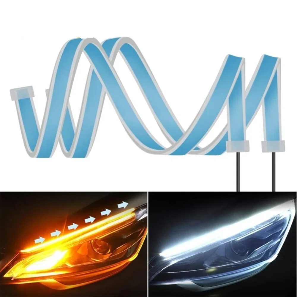 2 PCS Car LED Strip Lights Headlight Strips DRL Light 12V Dual Color White and Amber Daytime Running Lights Turn Signal Bulb
2 PCS Car LED Strip Lights Headlight Strips DRL Light 12V Dual Color White and Amber Daytime Running Lights Turn Signal Bulb