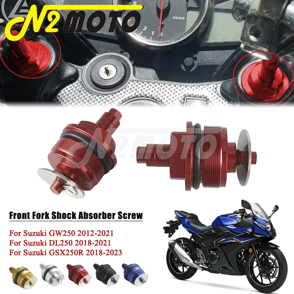 Motorcycle Front Shock Absorber Screw Cover Cap Preload Adjusters Fork Bolts For Suzuki GW250 2012-21 GSX250R 18-23 DL250 18-21
Motorcycle Front Shock Absorber Screw Cover Cap Preload Adjusters Fork Bolts For Suzuki GW250 2012-21 GSX250R 18-23 DL250 18-21