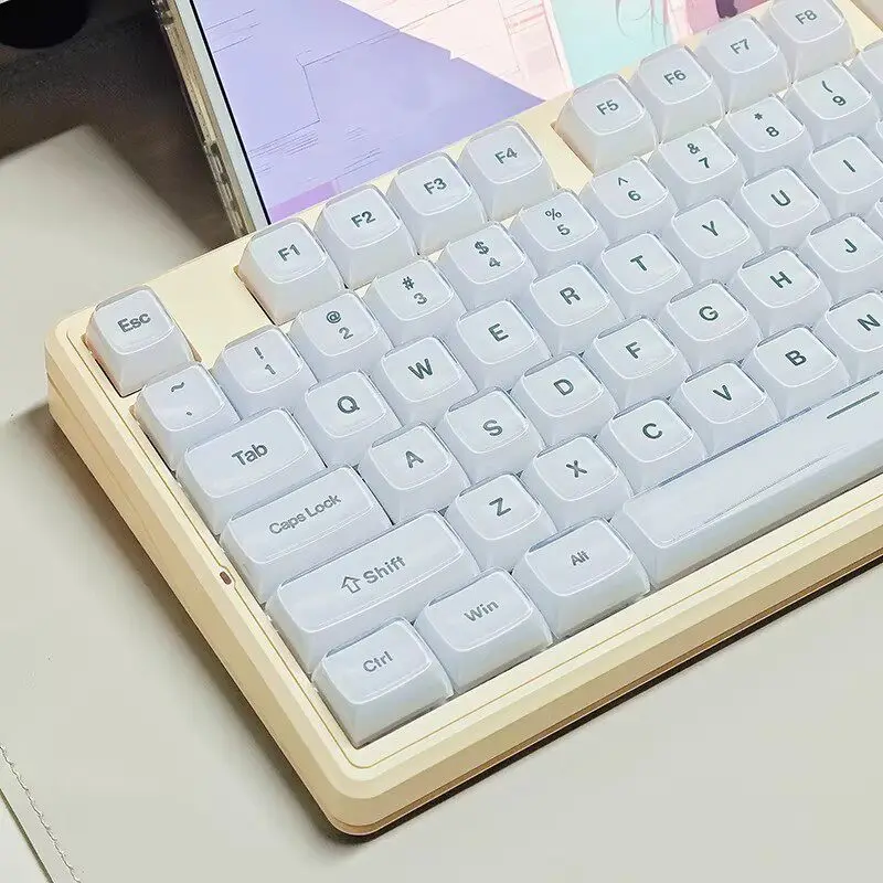 130+ key jelly white front-printed keycaps (non-backlit)
130+ key jelly white front-printed keycaps (non-backlit)