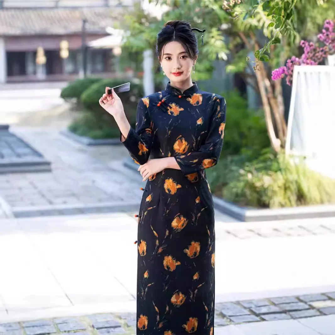Plus rozmiar 3XL Qipao eleganckie kobiety Cheongsam Vintage sukienka w stylu chińskim seksowny nadruk długie rękawy Vestidos sukienki na co dzień suknia
Plus rozmiar 3XL Qipao eleganckie kobiety Cheongsam Vintage sukienka w stylu chińskim seksowny nadruk długie rękawy Vestidos sukienki na co dzień suknia