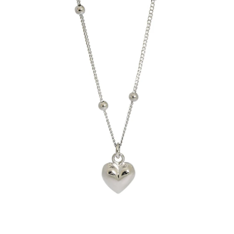 Small design meaning geometric heart-shaped inter-bead chain S925 sterling silver pendant female necklace
Small design meaning geometric heart-shaped inter-bead chain S925 sterling silver pendant female necklace