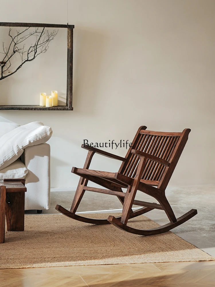 Wabi Sansan Solid Wood Rocking Chair Leisure Chair Reclining Chair Living Room Balcony Comfortable
Wabi Sansan Solid Wood Rocking Chair Leisure Chair Reclining Chair Living Room Balcony Comfortable