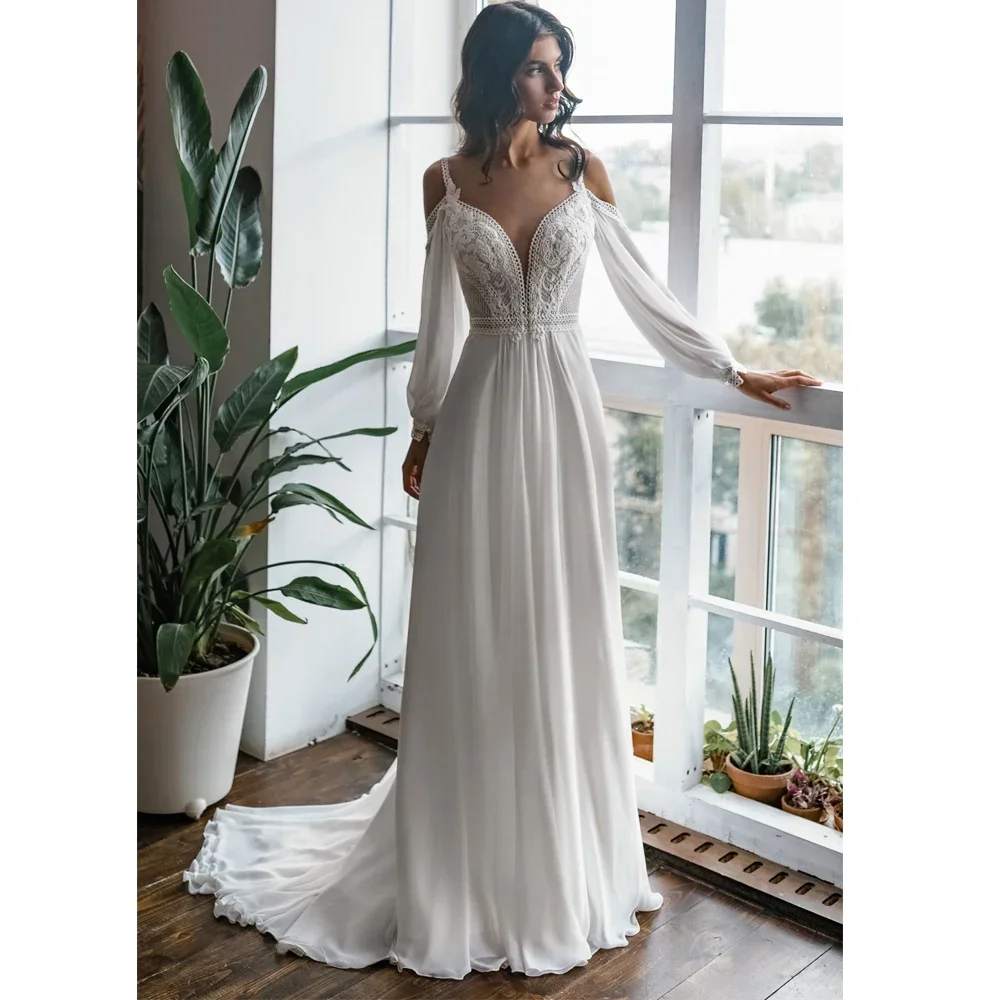 Customized Deep V Neck Straight Wedding Dresses Chiffon Dress Spaghetti Strap White Bridal Gowns 2024 New Spring Lace Robe De Ma
Customized Deep V Neck Straight Wedding Dresses Chiffon Dress Spaghetti Strap White Bridal Gowns 2024 New Spring Lace Robe De Ma