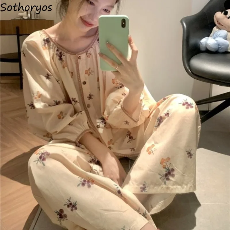 Pajama Sets Women O-neck Single Breasted Long Sleeve Korean Fashion Sweet Homewear Sleepwear Cozy Prevalent Schoolgirls Chic
Pajama Sets Women O-neck Single Breasted Long Sleeve Korean Fashion Sweet Homewear Sleepwear Cozy Prevalent Schoolgirls Chic