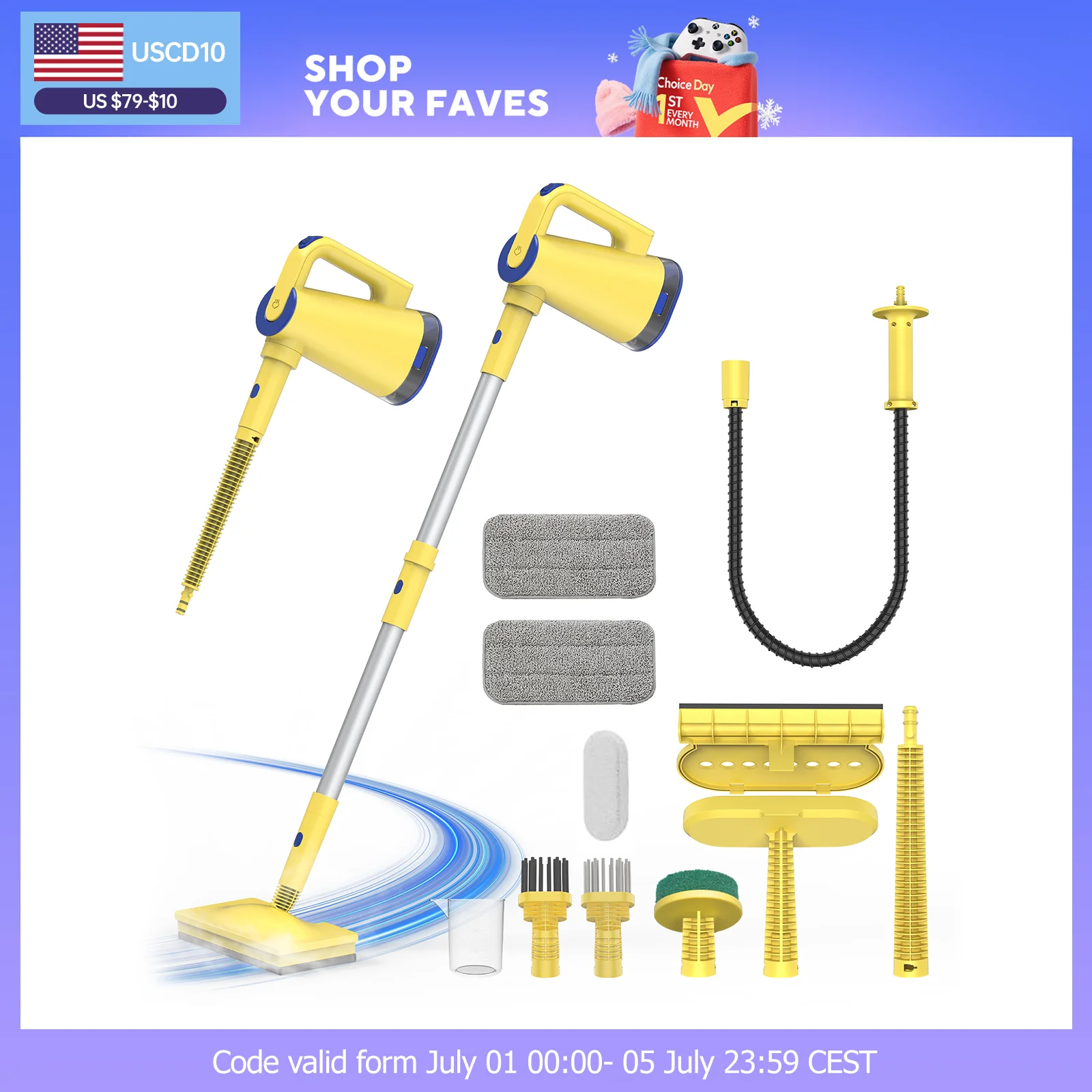 1500W Steam Mop Cleaner, 390ml Water Tank, High Temperature Steam Cleaner Air Conditioning Kitchen Steam Mop, for All Floors
1500W Steam Mop Cleaner, 390ml Water Tank, High Temperature Steam Cleaner Air Conditioning Kitchen Steam Mop, for All Floors