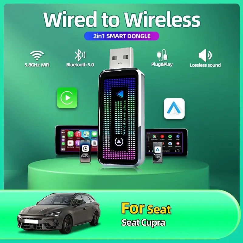 2025 NEW 2 IN 1 Wireless CarPlay Android Auto Wireless Adapter Smart Mini Box Plug And Play WiFi Fast Connect For Seat Cupra
2025 NEW 2 IN 1 Wireless CarPlay Android Auto Wireless Adapter Smart Mini Box Plug And Play WiFi Fast Connect For Seat Cupra
