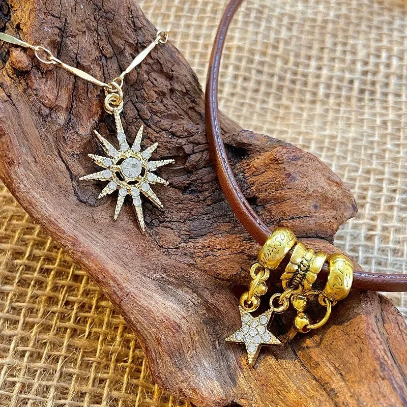 Octagon Star Choker Brown Leather Necklace Female Niche Maillard Sun Double Collarbone Chain Goth Jewelry for Women Sea Star
Octagon Star Choker Brown Leather Necklace Female Niche Maillard Sun Double Collarbone Chain Goth Jewelry for Women Sea Star