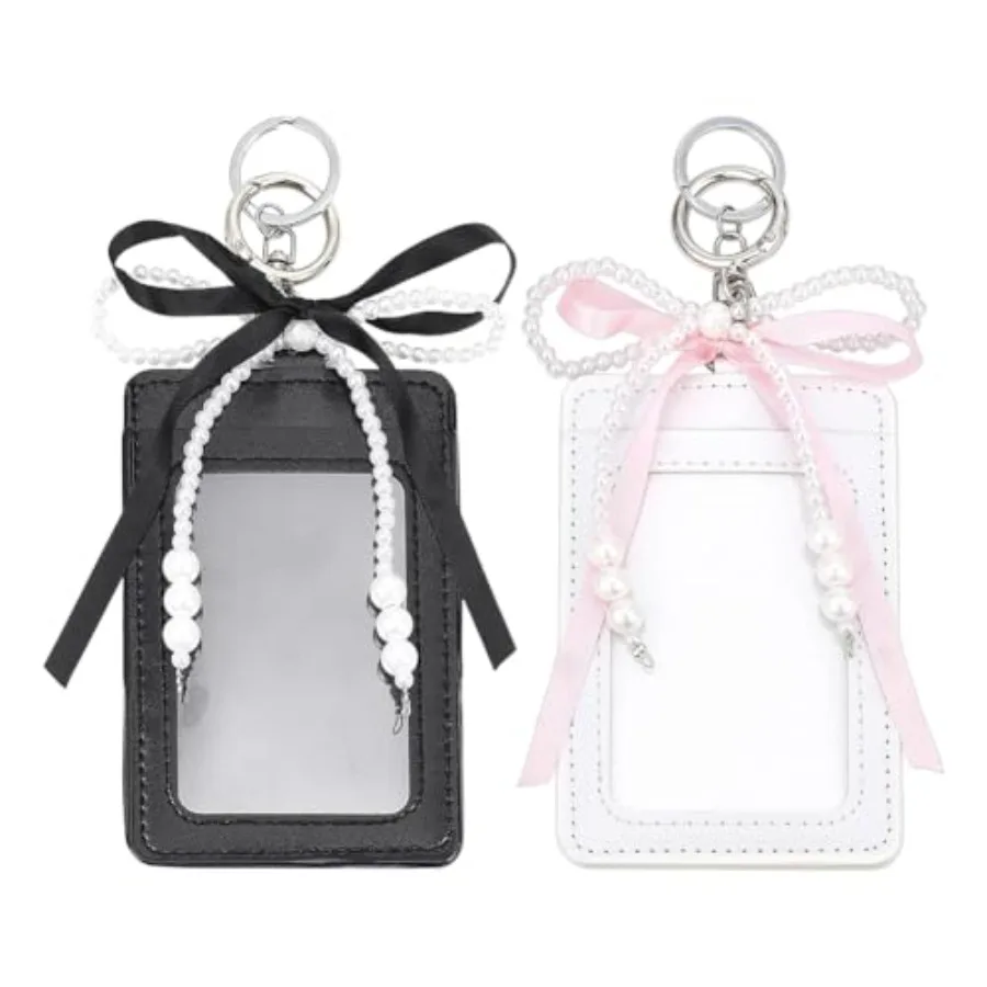 2 Sets Photocard Holder with Pearl Bow Cute Badge Holders Black and White Transparent PhotoCard Display Holder Decorative Badge
2 Sets Photocard Holder with Pearl Bow Cute Badge Holders Black and White Transparent PhotoCard Display Holder Decorative Badge