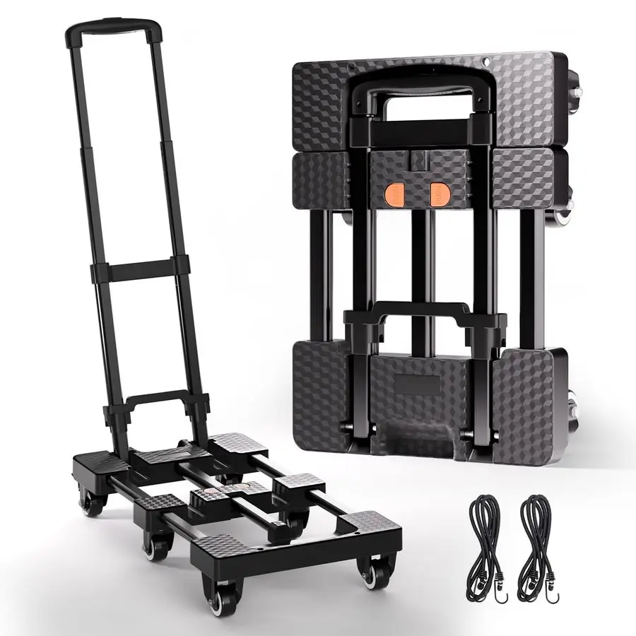 Hand Truck 500lbs, Portable Heavy Duty Dolly Cart, 6 Wheels Collapsible Luggage Cart with 2 Elastic Ropes Compact Trolley Cart f
Hand Truck 500lbs, Portable Heavy Duty Dolly Cart, 6 Wheels Collapsible Luggage Cart with 2 Elastic Ropes Compact Trolley Cart f
