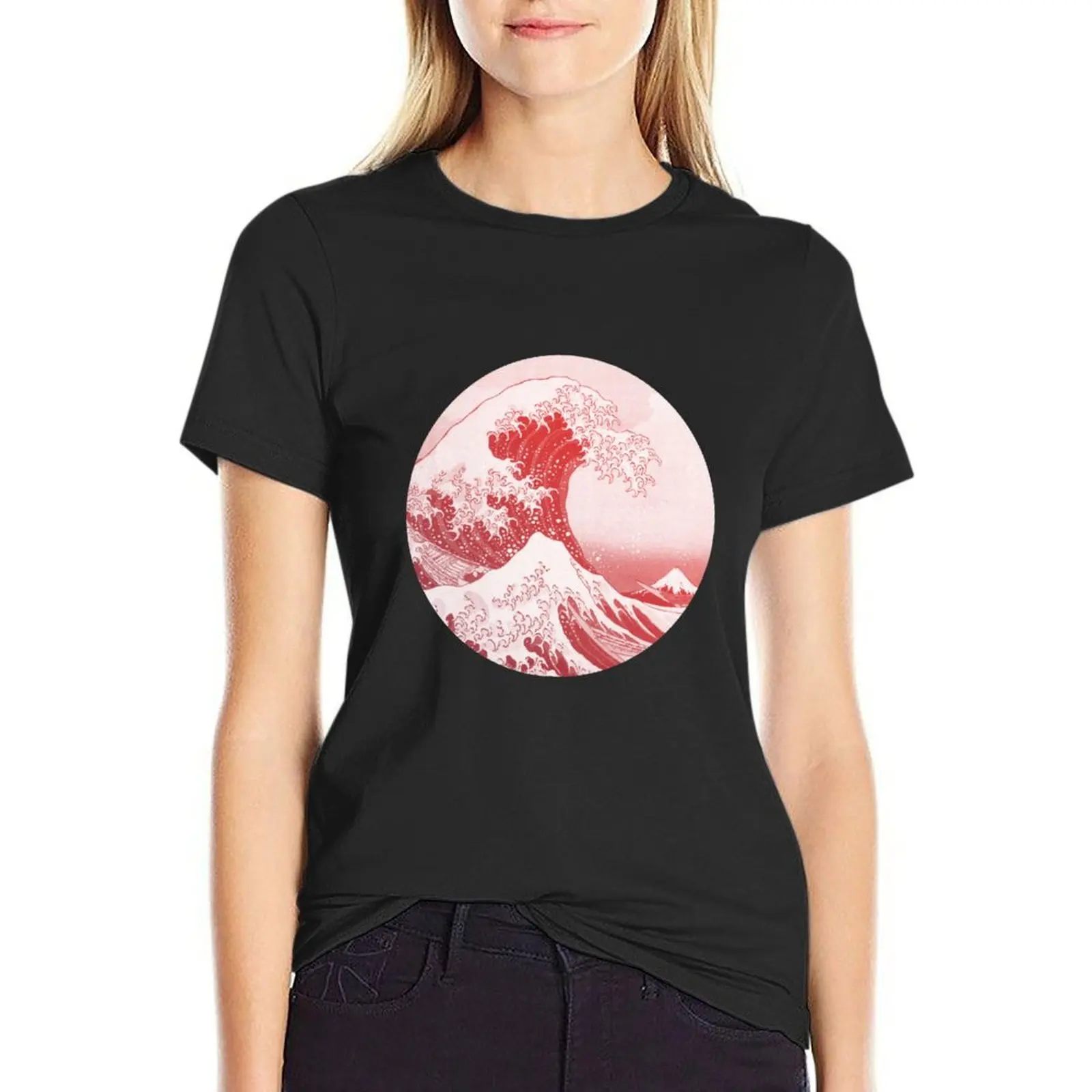 The Great Wave Off Kanagawa Japanese Wave Red Aesthetic T-shirt Female clothing cute clothes cropped t shirts for Women
The Great Wave Off Kanagawa Japanese Wave Red Aesthetic T-shirt Female clothing cute clothes cropped t shirts for Women