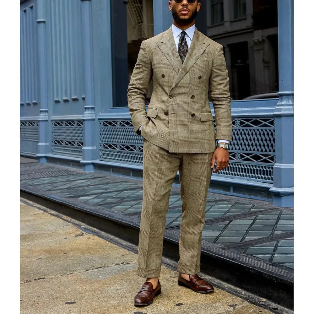 Peaked Lapel Men's Suits Unique Design Fashion Double Breasted High Quality Two Pieces Wedding Groom Tuxedo Custom Man Set
Peaked Lapel Men's Suits Unique Design Fashion Double Breasted High Quality Two Pieces Wedding Groom Tuxedo Custom Man Set