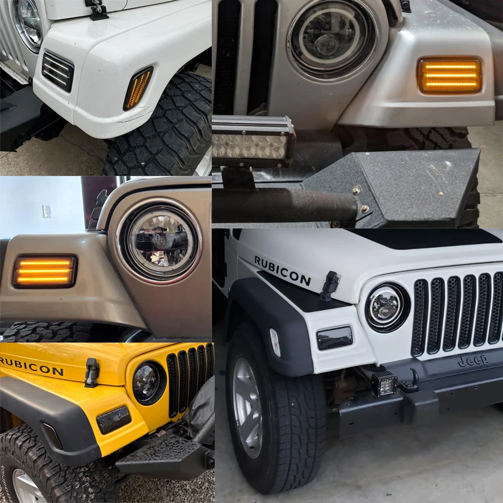 2x Front Bumper LED Side Marker Turn Signal Light for Jeep Wrangler TJ 1997-2006 Flowing Indicator Daytime Running Lamp Smoked
2x Front Bumper LED Side Marker Turn Signal Light for Jeep Wrangler TJ 1997-2006 Flowing Indicator Daytime Running Lamp Smoked