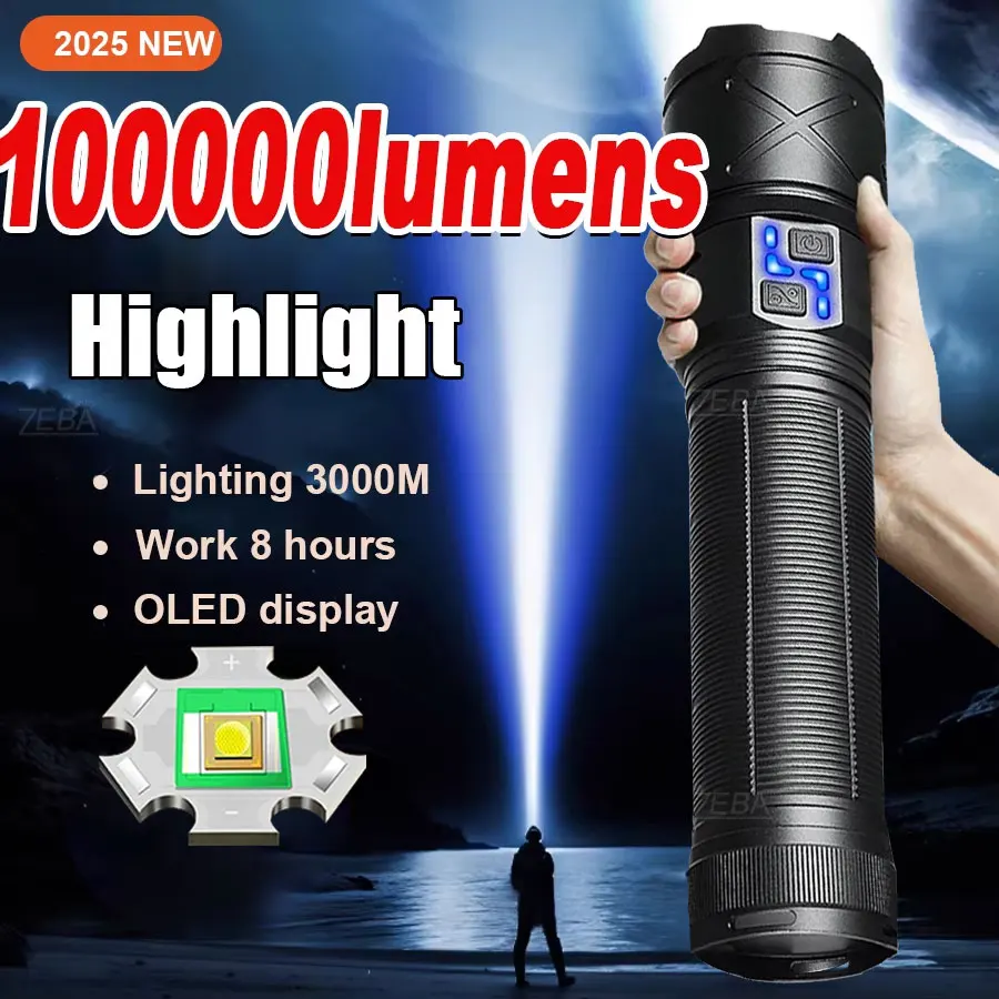 2025 New 15000mAh High Power Led Flashlights 10000000LM Ultra Powerful Flashlight USB Rechargeable Lantern Outdoor Camping Torch
2025 New 15000mAh High Power Led Flashlights 10000000LM Ultra Powerful Flashlight USB Rechargeable Lantern Outdoor Camping Torch