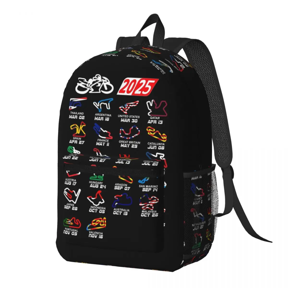Calendar Season 2025 MotoGp Circuits Backpack Daypack Large Capacity Boys Girls BookBag School Bag Shoulder Bags for Men Women
Calendar Season 2025 MotoGp Circuits Backpack Daypack Large Capacity Boys Girls BookBag School Bag Shoulder Bags for Men Women