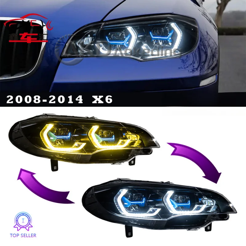Suitable for 2008-2014 BMW X6 headlight assembly E71 modification with new spoon-shaped dual-color golden eye LED lenses
Suitable for 2008-2014 BMW X6 headlight assembly E71 modification with new spoon-shaped dual-color golden eye LED lenses
