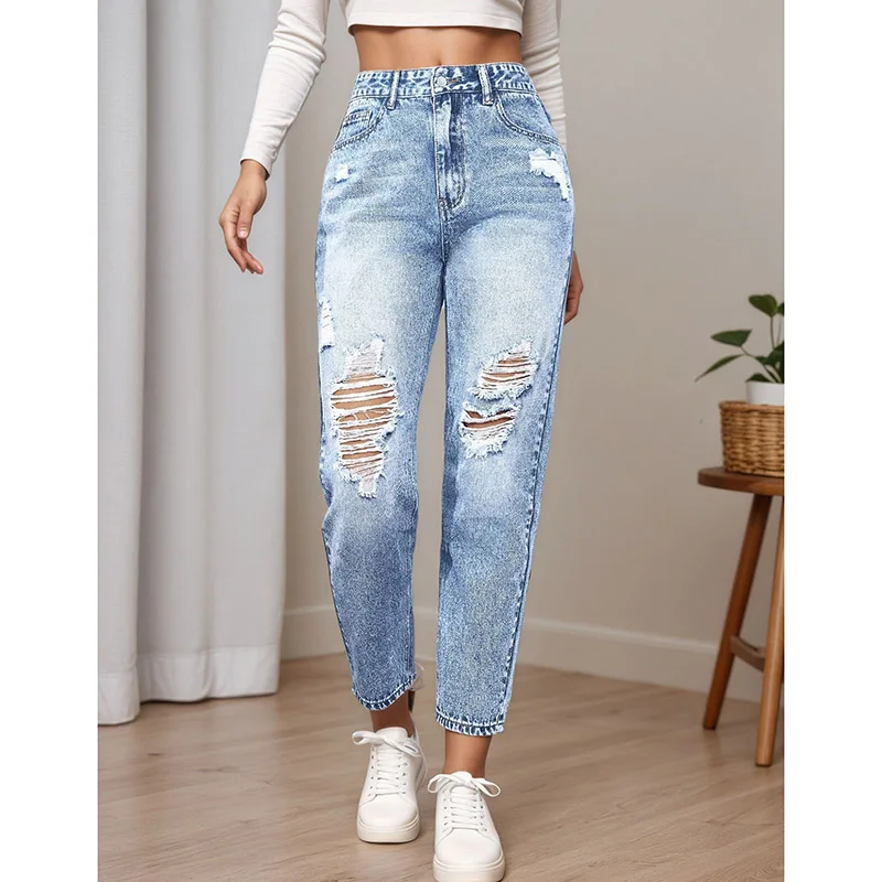 2026 Lady Casual Skinny Tapered Jeans Female Fashion Ripped High Waist Denim Pants Women Classic Blue Versatile Trousers
2026 Lady Casual Skinny Tapered Jeans Female Fashion Ripped High Waist Denim Pants Women Classic Blue Versatile Trousers