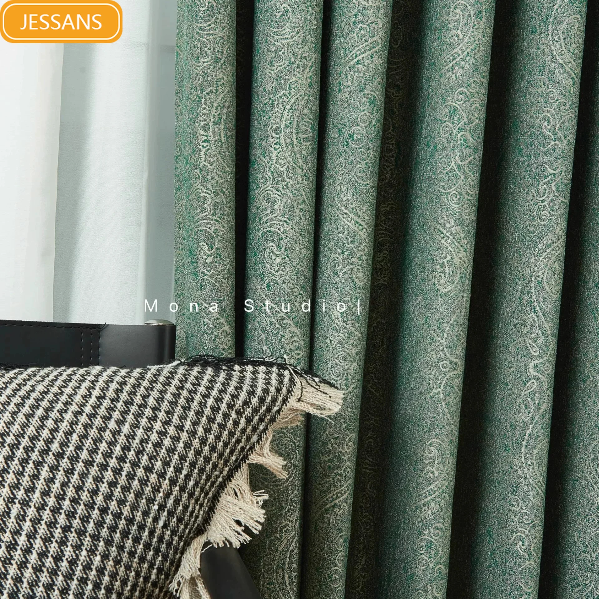 Vintage Green Dark Pattern Paisley Jacquard Curtains for Living Room Bedroom Partition Door Curtains Customized Finished
Vintage Green Dark Pattern Paisley Jacquard Curtains for Living Room Bedroom Partition Door Curtains Customized Finished