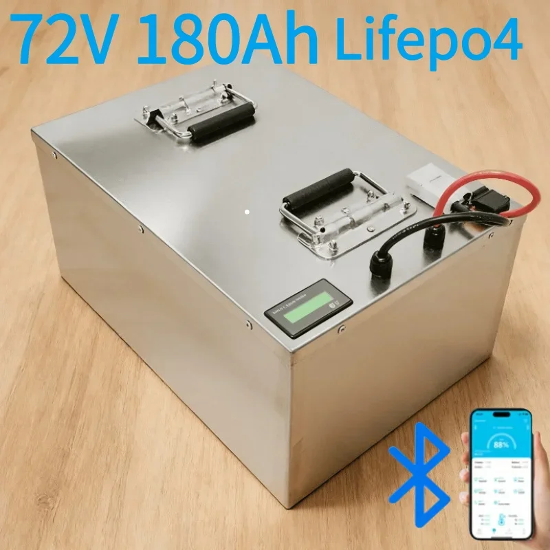 Battery Pack Bluetooth 72V 180Ah LiFePO4 BMS APP Rechargeable Lithium Iron Phosphate Battery for Electric Scooter Motorcycle
Battery Pack Bluetooth 72V 180Ah LiFePO4 BMS APP Rechargeable Lithium Iron Phosphate Battery for Electric Scooter Motorcycle