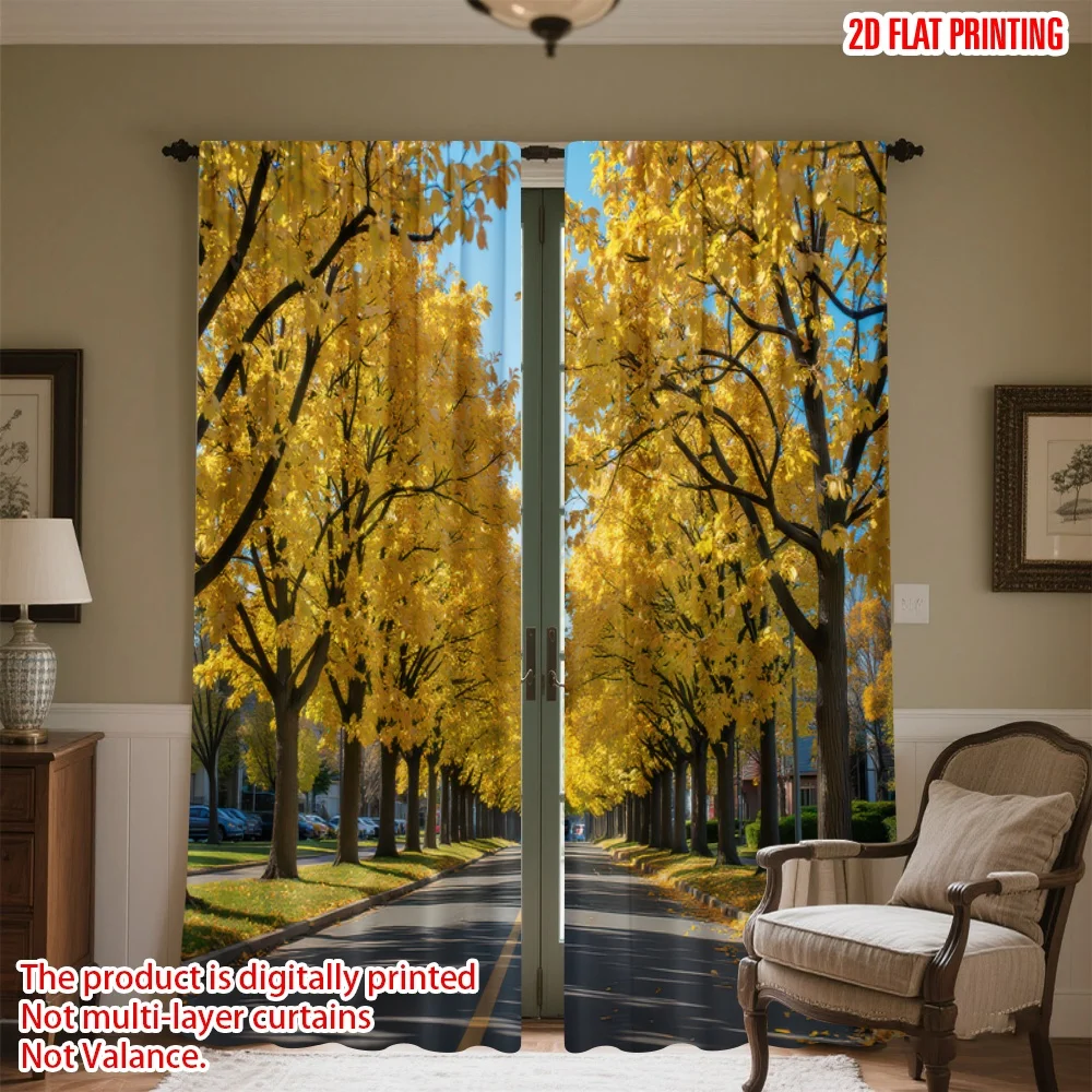 2D flat printing 2pcs Drapes Autumn Yellow Tree Avenue Digital Printed Polyester Drapes Festive Holiday Perfect for Festive
2D flat printing 2pcs Drapes Autumn Yellow Tree Avenue Digital Printed Polyester Drapes Festive Holiday Perfect for Festive