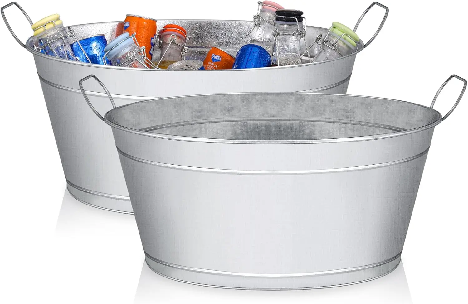 Large 6-Gallon Galvanized Tin Beverage Tub, 20x14x10 inches, Pack of 2 for Parties and Outdoor Use
Large 6-Gallon Galvanized Tin Beverage Tub, 20x14x10 inches, Pack of 2 for Parties and Outdoor Use