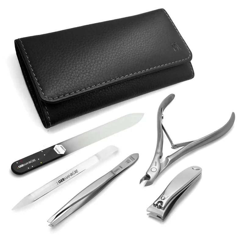 GERMANIKURE 5pc Manicure Set in Leather Case FINOX Stainless steel tools handmade in Germany Professional Nail Cuticle Care 
GERMANIKURE 5pc Manicure Set in Leather Case FINOX Stainless steel tools handmade in Germany Professional Nail Cuticle Care
