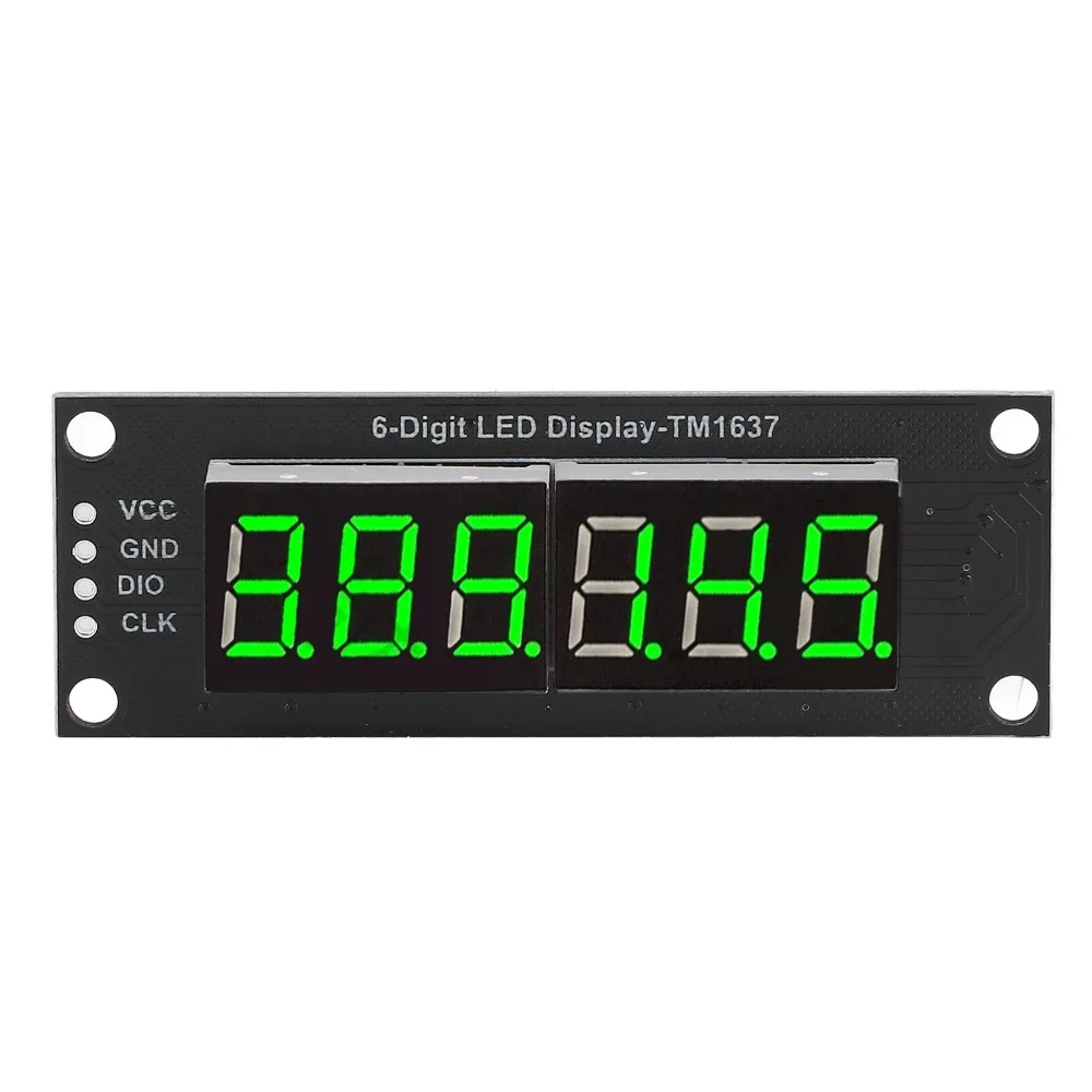 0.36in 6 Bit 7 Segment LED Digital Display Tube Green Light TM1637 LED Clock Display Module 5V Plug and Play Digital Tube Module
0.36in 6 Bit 7 Segment LED Digital Display Tube Green Light TM1637 LED Clock Display Module 5V Plug and Play Digital Tube Module