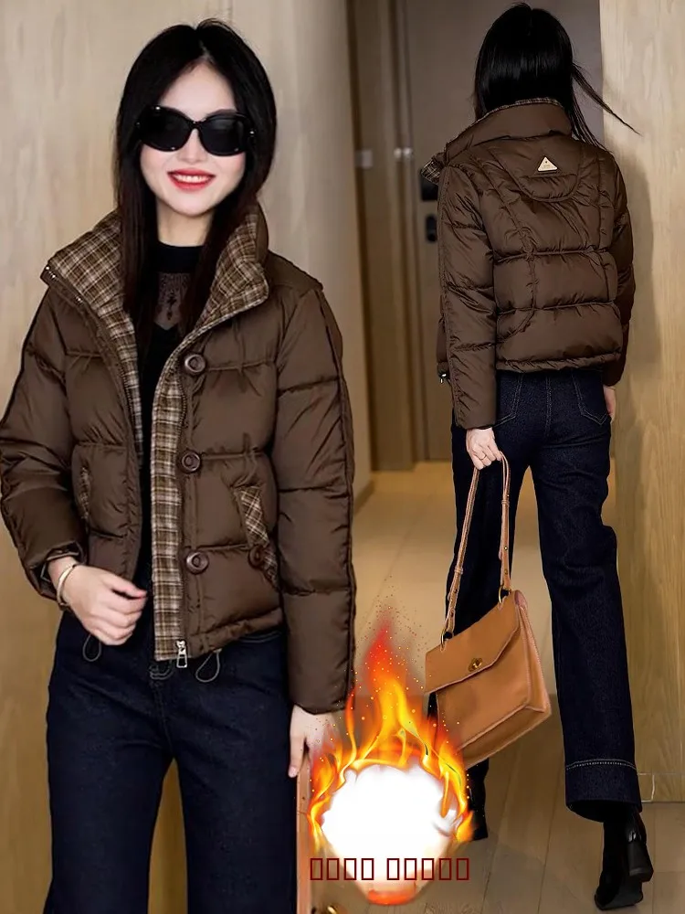 Faionable Plaid Splicing Thiened Cotton Jaet Women's Winter New Sle Small Size Bread Korean Loose Fit Long Sve
Faionable Plaid Splicing Thiened Cotton Jaet Women's Winter New Sle Small Size Bread Korean Loose Fit Long Sve