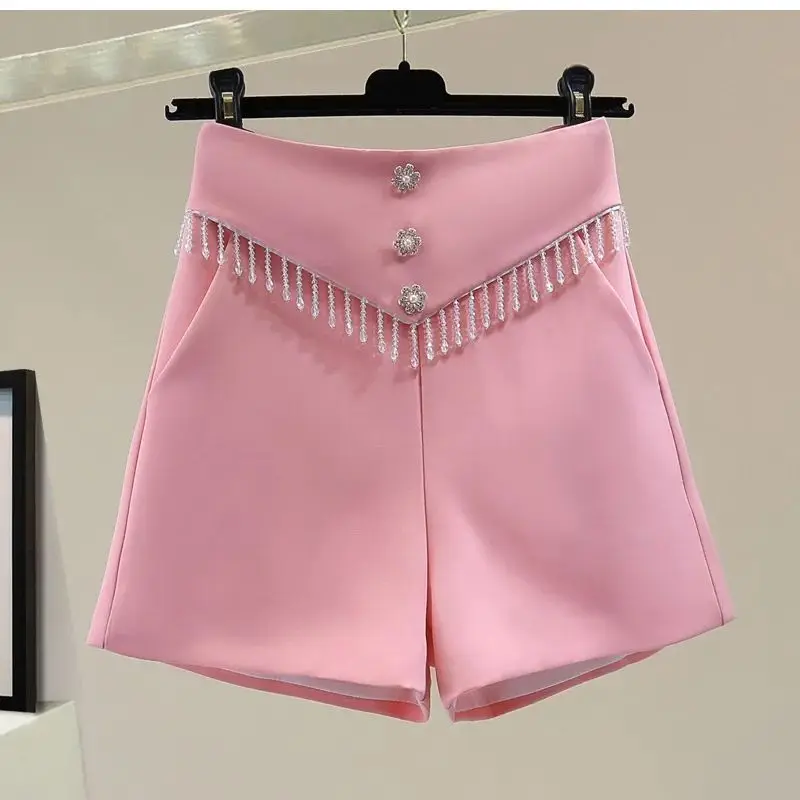 Casual Summer High Waist Suit With Shorts for Women Elegant Hot Design XL Outfits Loose Tassel Flower Buttons Woman Short Pants
Casual Summer High Waist Suit With Shorts for Women Elegant Hot Design XL Outfits Loose Tassel Flower Buttons Woman Short Pants