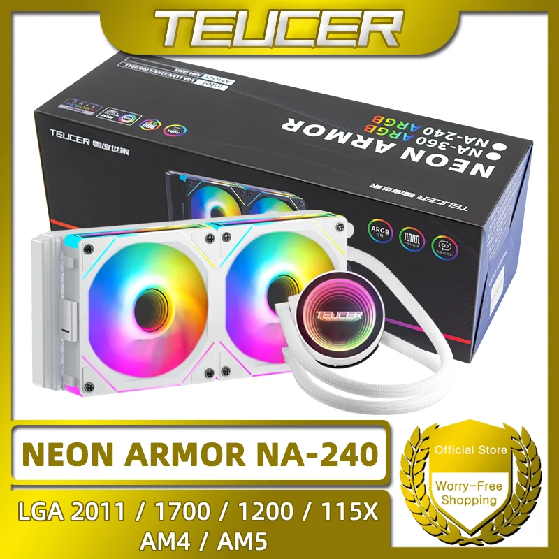 TEUCER NA-240 ARGB CPU Liquid Cooler LGA 2011 1700 1200 AM4 AM5 240mm Water Cooling Radiator Equipped with JM-1 Wireless Fan
TEUCER NA-240 ARGB CPU Liquid Cooler LGA 2011 1700 1200 AM4 AM5 240mm Water Cooling Radiator Equipped with JM-1 Wireless Fan
