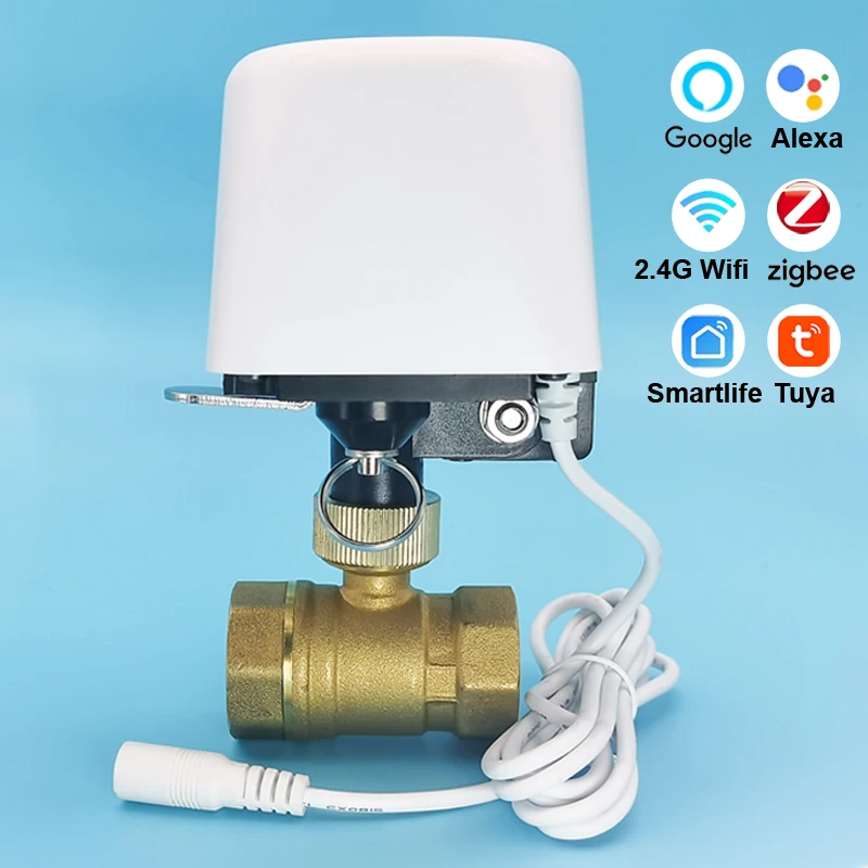 Умный клапан для воды Tuya Zigbee WiFi 1/2'', 3/4'', 1'' с таймером автоматического отключения для полива сада, совместимый с Alexa и Google Home
Умный клапан для воды Tuya Zigbee WiFi 1/2'', 3/4'', 1'' с таймером автоматического отключения для полива сада, совместимый с Alexa и Google Home
