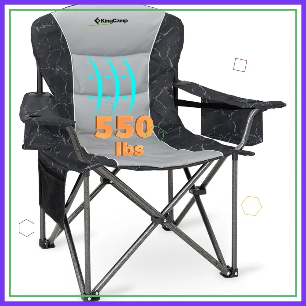 Oversized Heavy Duty Camping Chair 550lbs with Adjustable Lumbar Support, Cooler Bag & Cup Holder for Adults
Oversized Heavy Duty Camping Chair 550lbs with Adjustable Lumbar Support, Cooler Bag & Cup Holder for Adults