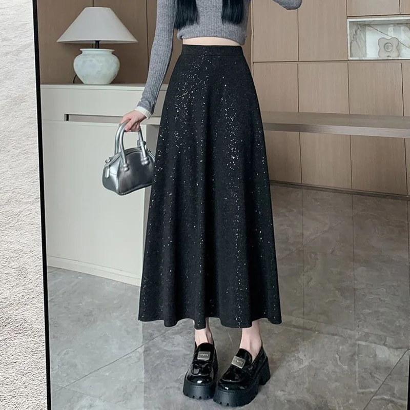 Girls Chic Shinny Designer High Waist Skirts Lady Korean Fashion Solid A-line Dress Women Slim Fit Thin Mid-Long Skirts
Girls Chic Shinny Designer High Waist Skirts Lady Korean Fashion Solid A-line Dress Women Slim Fit Thin Mid-Long Skirts
